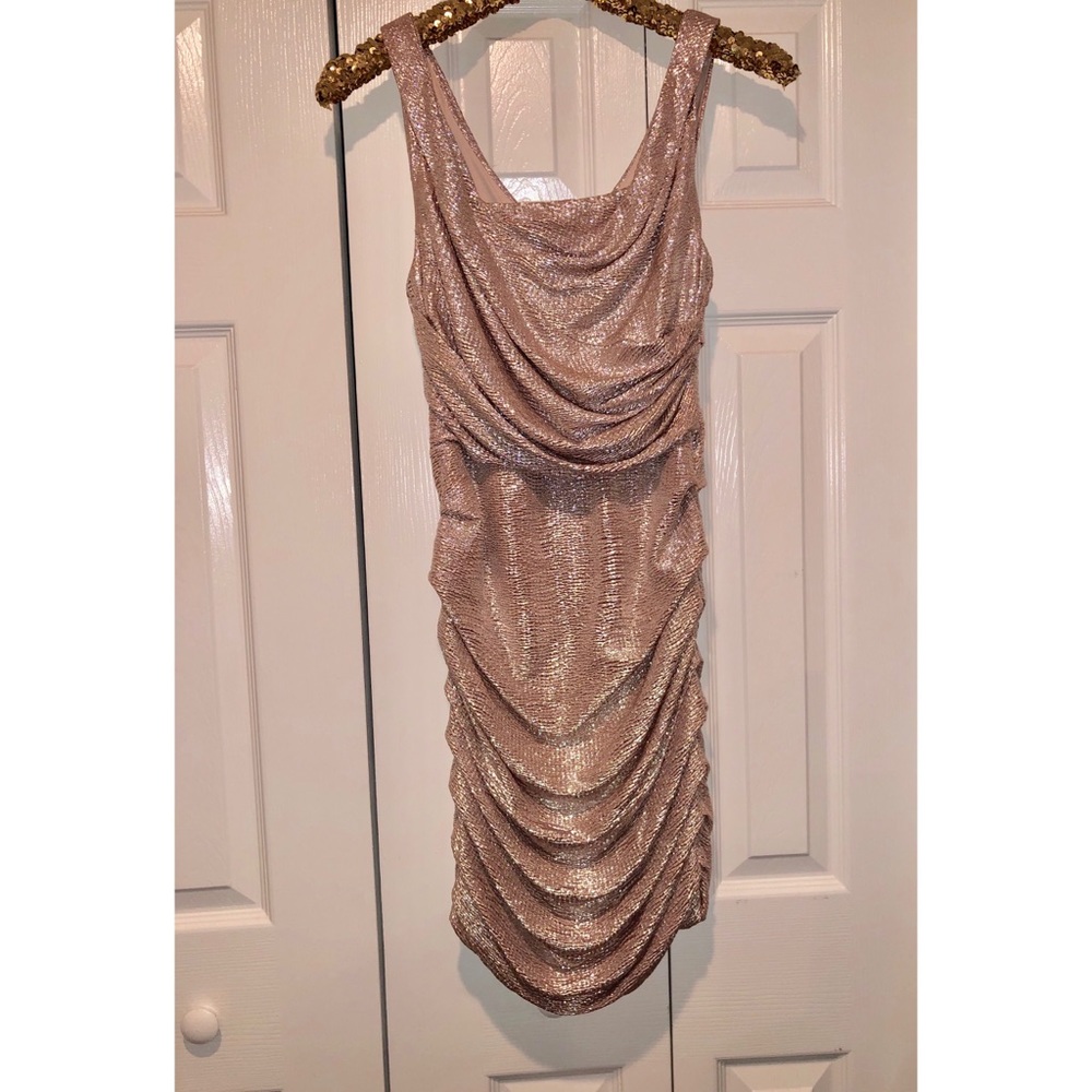 Express Ruched Metallic Dress